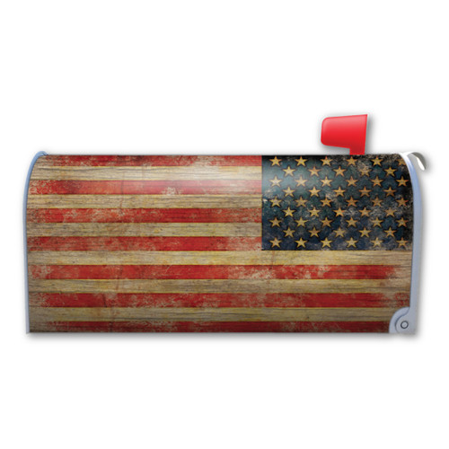 Made In USA American Flag Grunge Mailbox Cover Magnet (21" x 18.38")