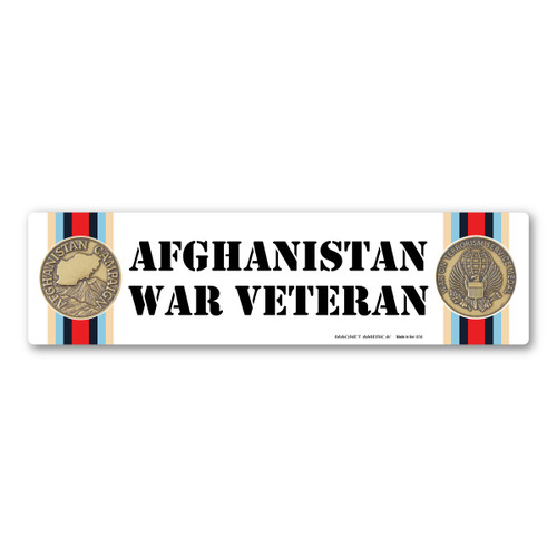 Made In USA Afghanistan War Veteran Bumper Strip Magnet (2.88" x 7.75")