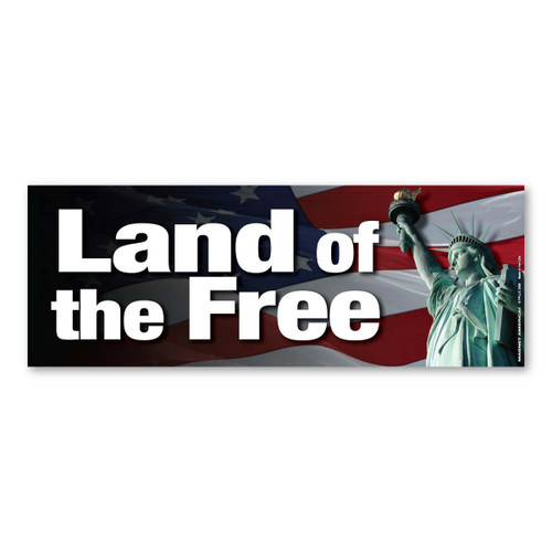Made In USA Land Of The Free Bumper Strip Magnet (2.88" x 7.88")