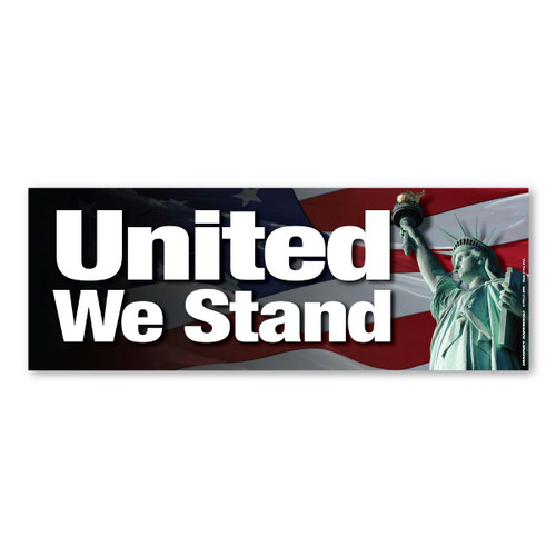 Made In USA United We Stand Bumper Strip Magnet (2.88" x 7.88")