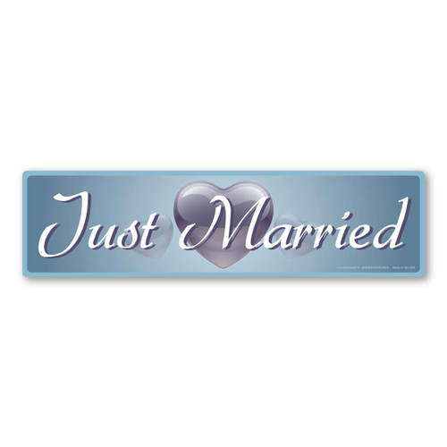 Made In USA Just Married Bumper Strip Magnet (2.88" x 10.88")