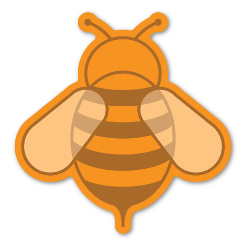 Made In USA Orange Bee Magnet (5.4" x 4.4")