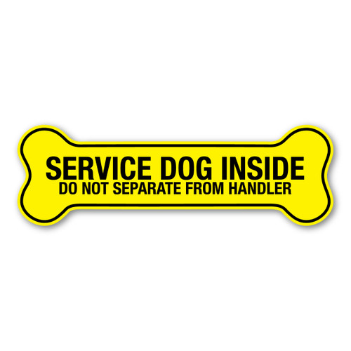 Made In USA Service Dog Inside Yellow Bone Magnet (2.25" x 7")