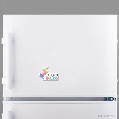 Made In USA Pastel "Believe In Unicorns" Magnet (4.88" x 3.3")