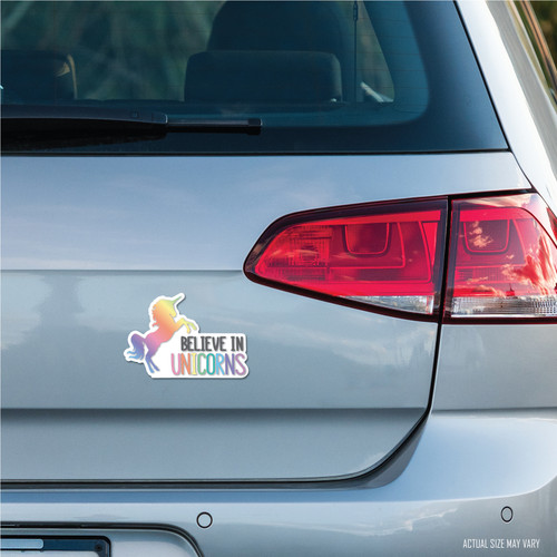 Made In USA Pastel "Believe In Unicorns" Magnet (4.88" x 3.3")