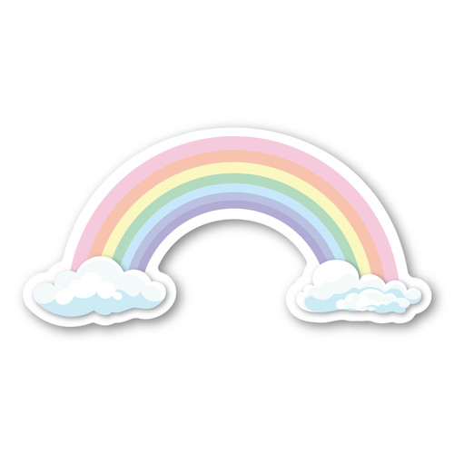 Made In USA Pastel Rainbow With Clouds Magnet Magnet (4.88" x 2.38")