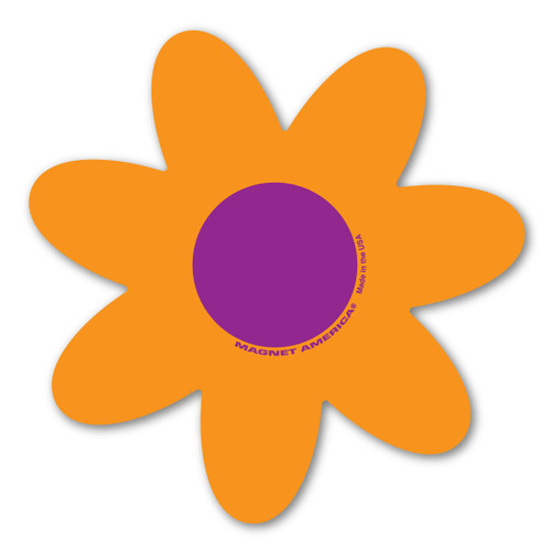Made In USA Orange And Purple Flower Magnet (4" x 4")