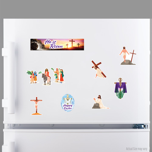 Made In USA He Is Risen Easter Pack Magnet (12" x 9")