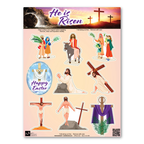 Made In USA He Is Risen Easter Pack Magnet (12" x 9")