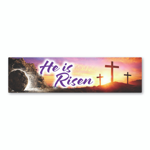 Made In USA He Is Risen Bumper Strip Magnet (2.88" x 10.88")