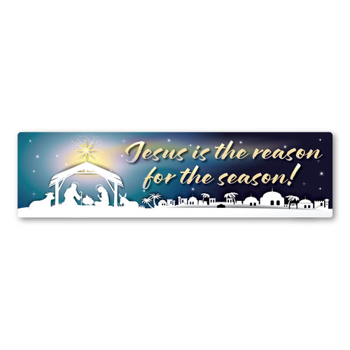 Made In USA Jesus Is The Reason Bumper Strip Magnet (2.88" x 10.85")