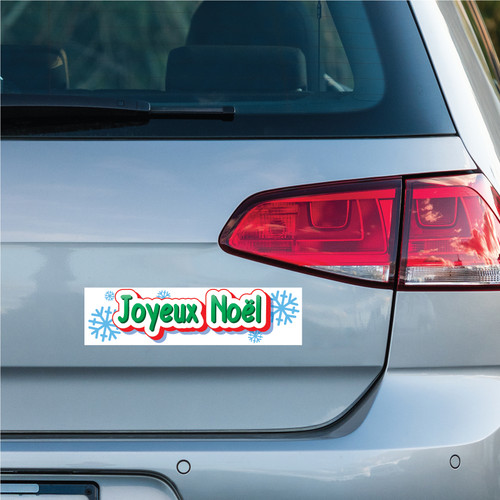 Made In USA Joyeux Noel Bumper Strip Magnet (2.88" x 10.85")