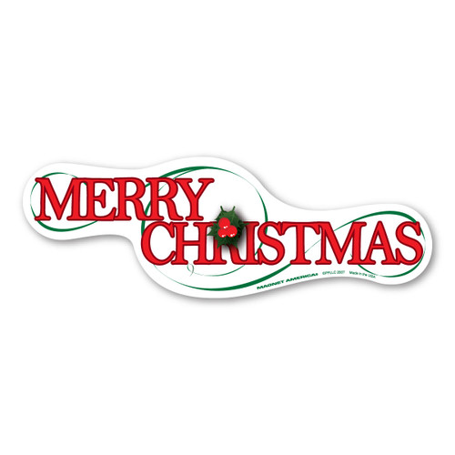 Made In USA Merry Christmas Large Bumper Strip Magnet (3.75" x 10.88")