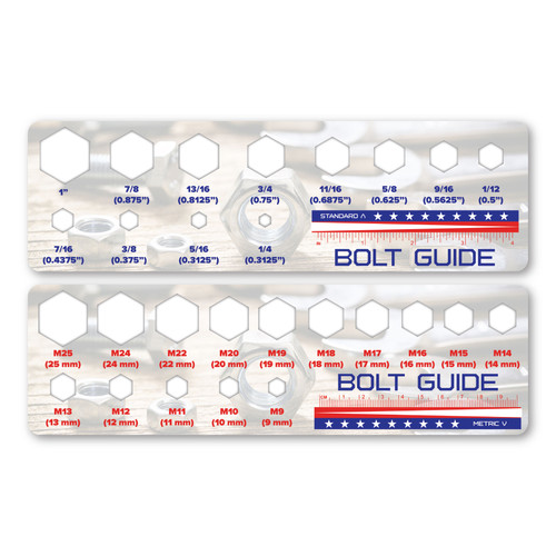 Made In USA New Bolt Identification Guide Pack (SAE to Metric) Magnet (9.98" x 6.25")