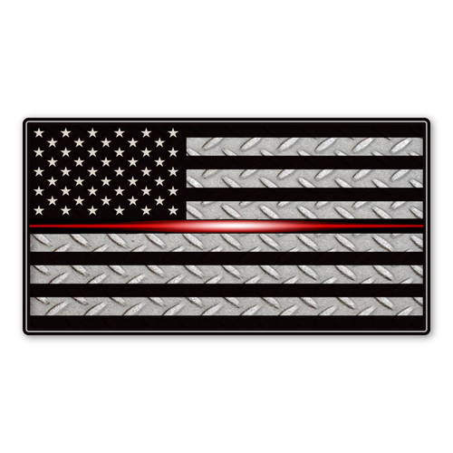 Made In USA Large Thin Red Line (Laser) Flag Magnet (7.2" x 3.88")