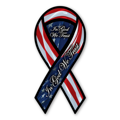 Made In USA In God We Trust 2-in-1 Ribbon Magnet (8" x 3.88")