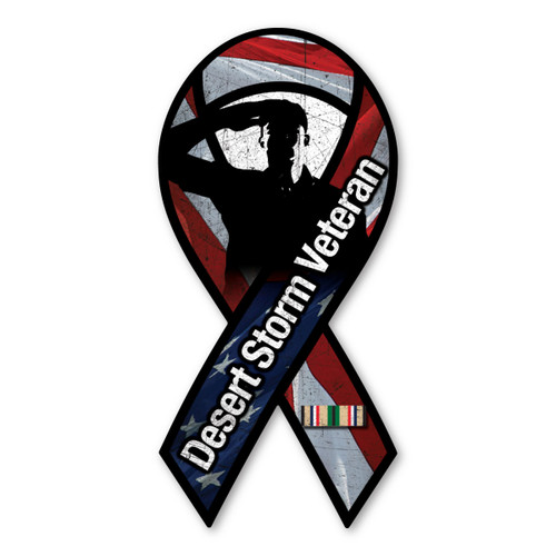 Made In USA Desert Storm Veteran Ribbon Magnet (7.95" x 3.81")