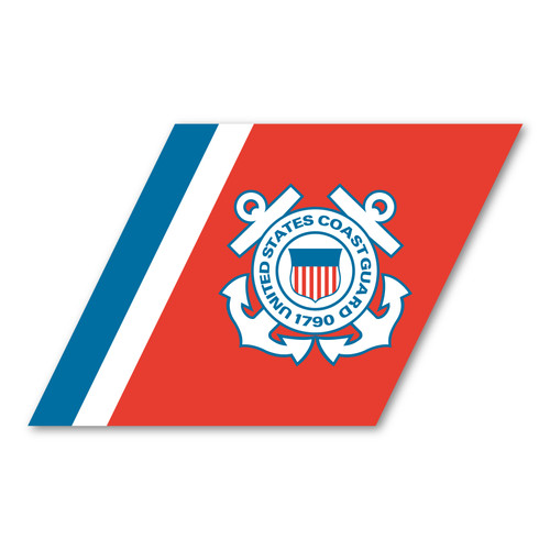 Made In USA Coast Guard "Racing Stripe" Logo Magnet (3.58" x 5.88")