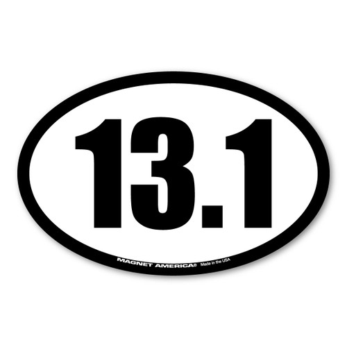 Made In USA 13.1 Half Marathon Oval Magnet (4.25" x 6.5")