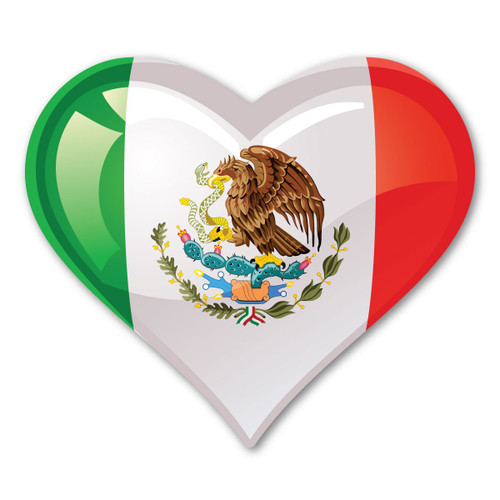 Made In USA Mexico Heart Magnet (4.13" x 4.75")
