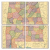 Alabama Map Coaster Set of 4