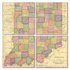 Indiana Map Coaster Set of 4