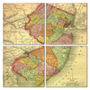 New Jersey Map Coaster Set of 4