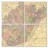 West Virginia Map Coaster Set of 4