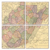West Virginia Map Coaster Set of 4