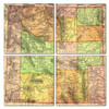 Wyoming Map Coaster Set of 4