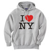 Gray I Love NY Sweatshirt Hooded