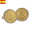 Sterling Silver Peseta Coin Spanish Cufflinks