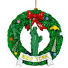 New York Wreath Statue of Liberty Christmas Ornament