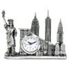 skyline New york city clock with statue of liberty, freedom tower, empire state building, Chrysler building and Brooklyn bridge