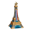 Golden Eiffel Tower Glass Ornament