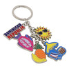 Metal Dominican Republic Key Chain 5 Charms