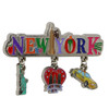 Metal New York City Magnet 3 Charms