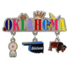 Metal Oklahoma Magnet 3 Charms