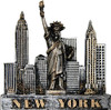 New York City Skyline Silver Magnet 3in