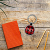 Peace Red Plaid Pocelain Keychain Peace Red Plaid Pocelain Keychain