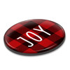 Joy Christmas Red Plaid Pocelain Magnet