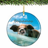 Swimming Pig Ornament Porcelain