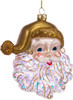 5.25 IN Santa Head Gold Gltr Ornament