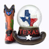 Texas Boot Snow Globe, Cowboy Hat [4 IN]