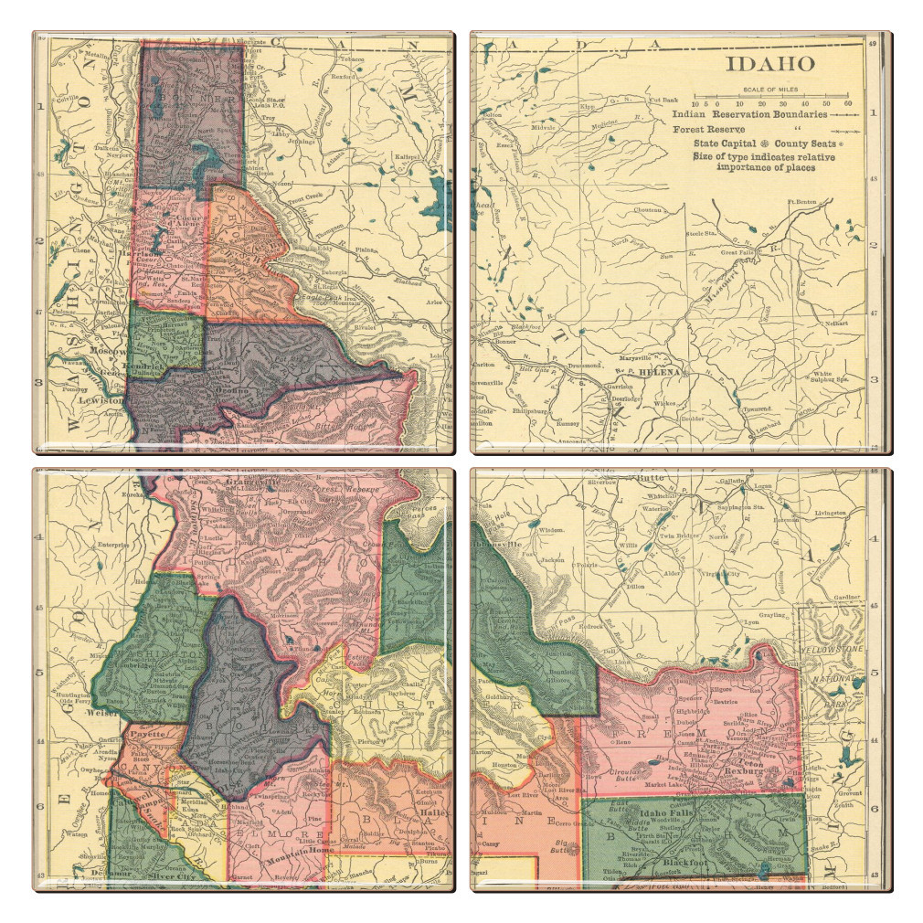 Idaho Map Coaster Set