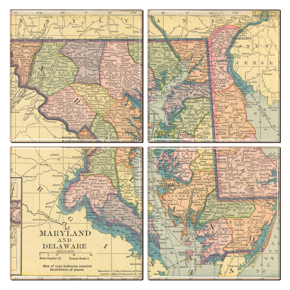 Maryland Map Coaster Set - Thumbnail 2