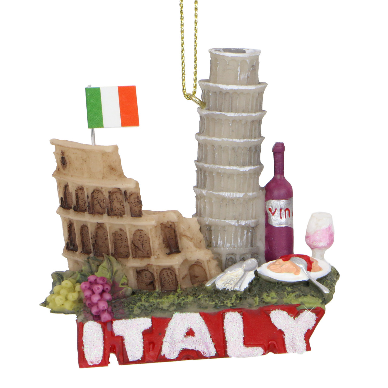 Italy Icons and Landmarks Christmas Ornament - Thumbnail 2