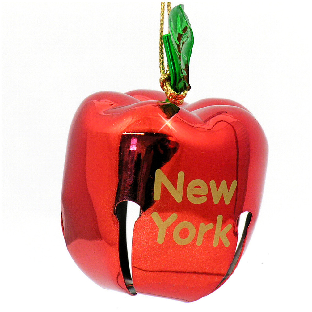 Kurt Adler New York Apple Bell Ornament - Thumbnail 3