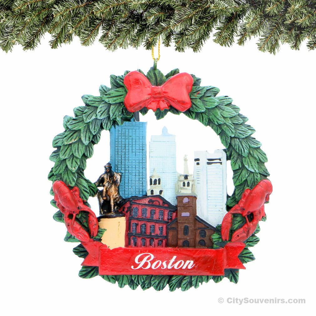 Boston Wreath Ornament - Thumbnail 2