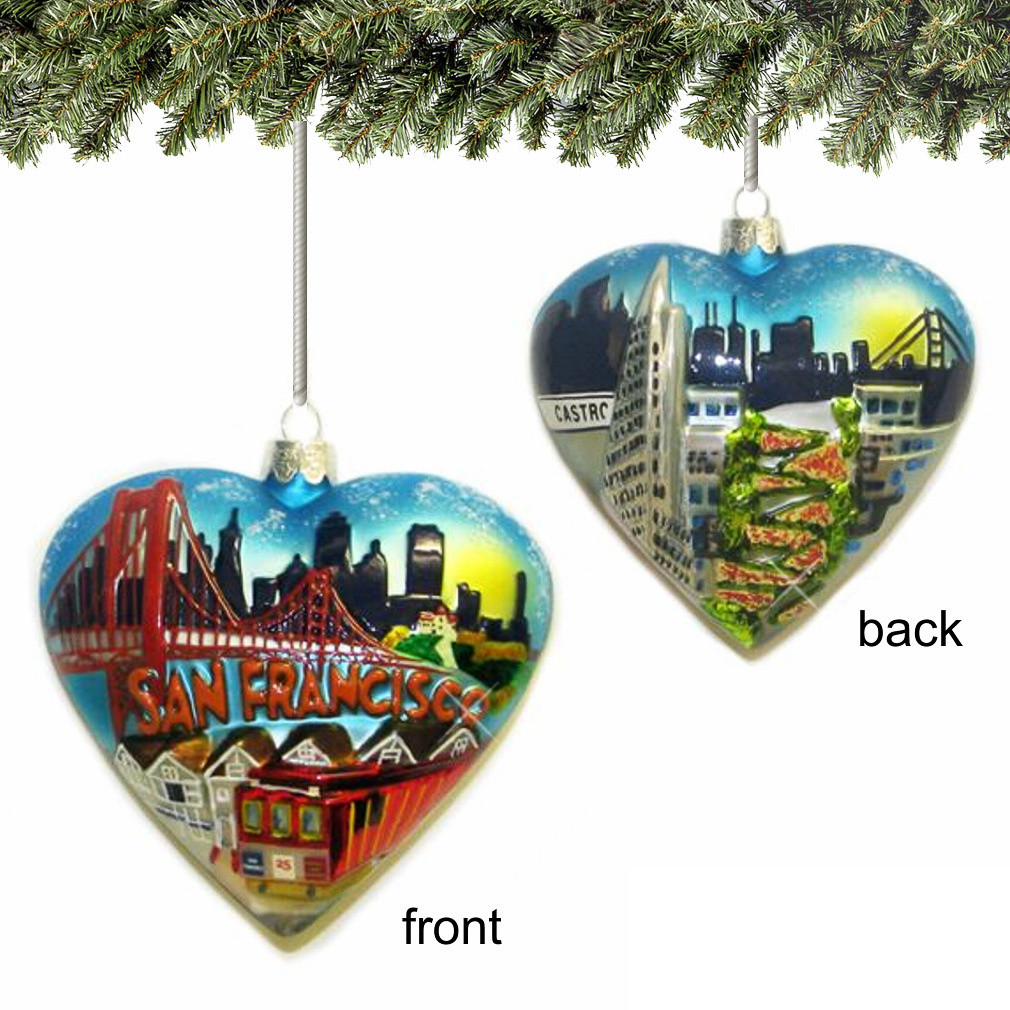 Kurt Adler San Francisco Heart Ornament